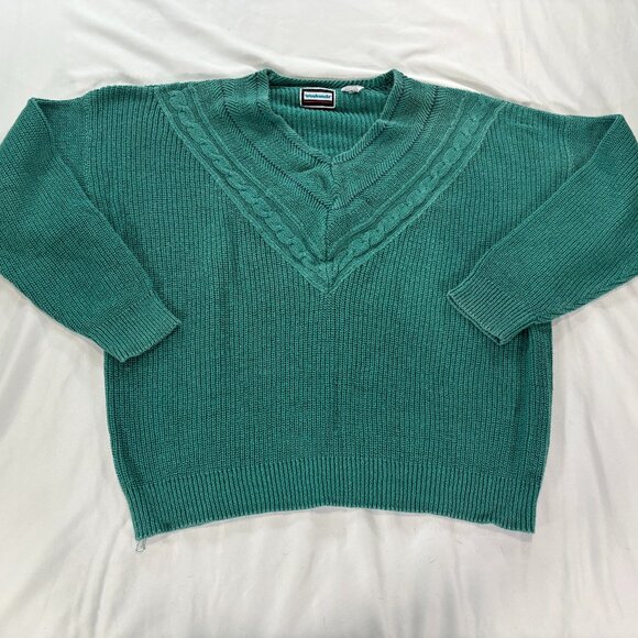 Weekends Teal vintage sweater XL  Lot J - Picture 3 of 8